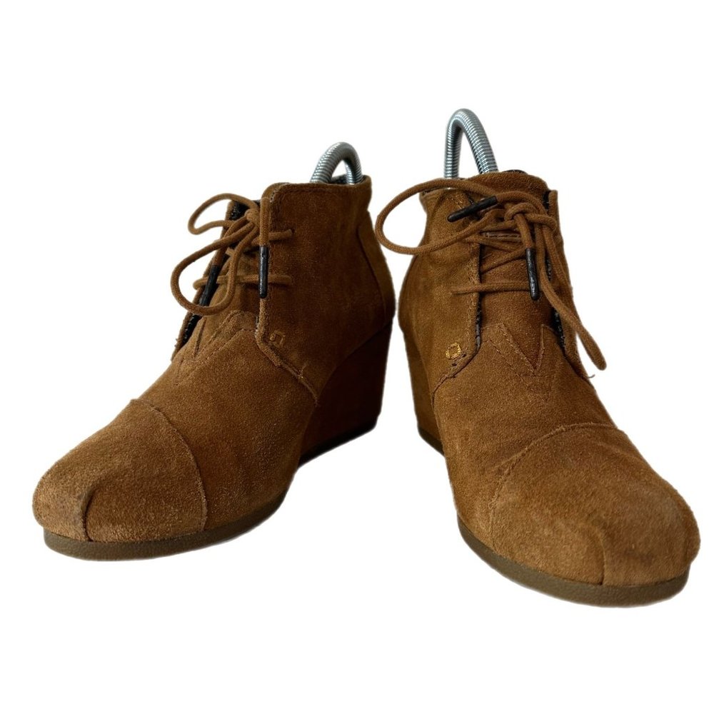 TOMS Women’s Size 8 Desert Wedge Heel Suede Ankle Boots Bootie 300513